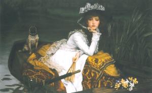 young lady in a boat